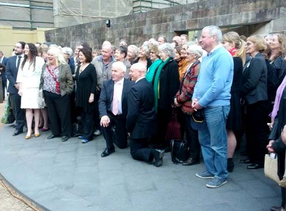 A photo call for the descendants at the Memorial